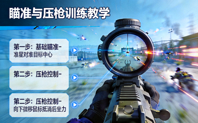 射击类电竞游戏瞄准与压枪训练教学画面
