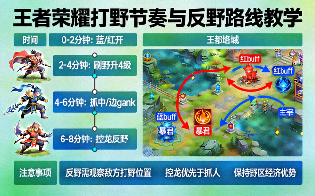 王者荣耀打野节奏与反野路线教学画面